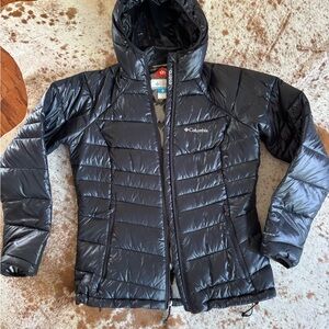 Columbia Shiny Black Hooded Jacket